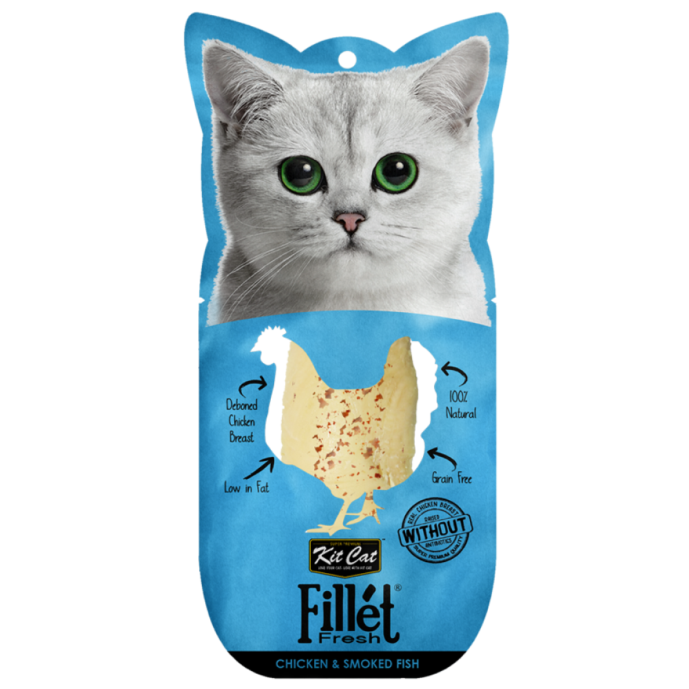 FilletFresh - Pollo y Pescado Ahumado 30g Kit Cat
