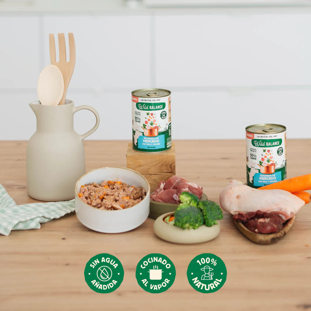 Lata completa Estofado de Mercado con Pavo y Ternera para Perros - Wild Balance