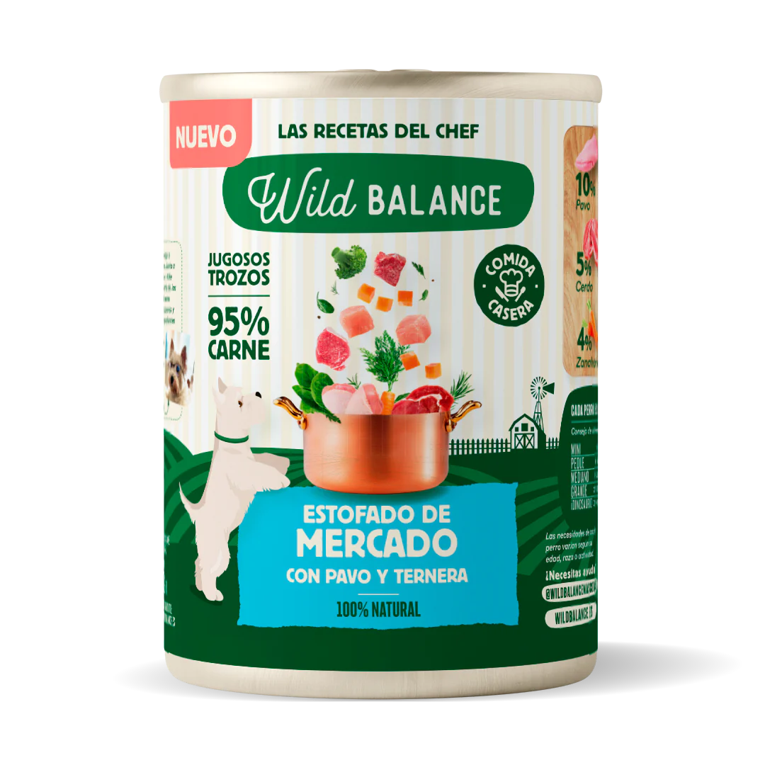 Lata completa Estofado de Mercado con Pavo y Ternera para Perros - Wild Balance