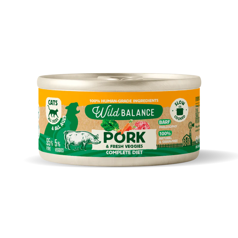 Lata de cerdo para gatos 120g - Filosofía BARF - Wild Balance