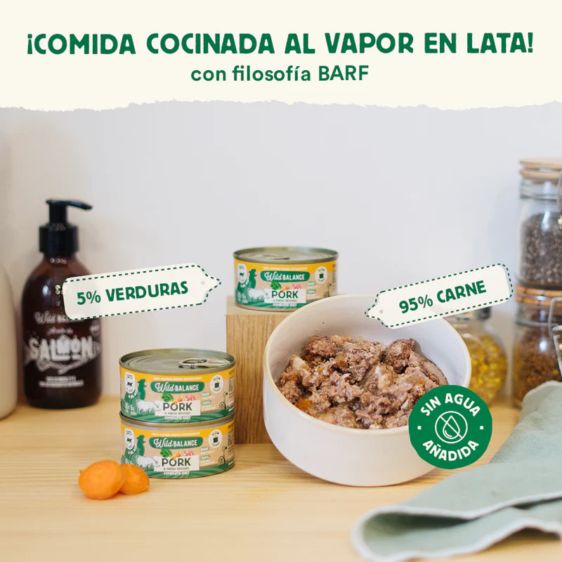 Lata de cerdo para gatos 120g - Filosofía BARF - Wild Balance