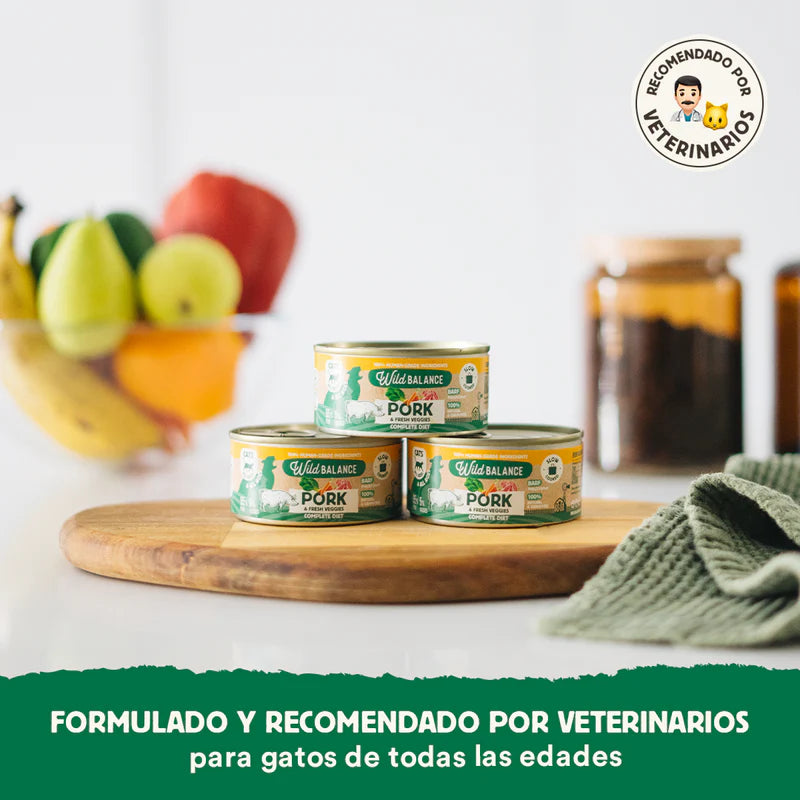 Lata de cerdo para gatos 120g - Filosofía BARF - Wild Balance