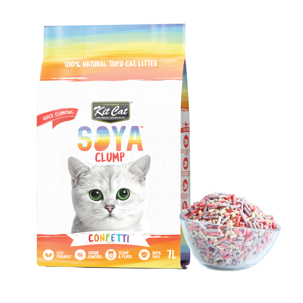 Arena de soja Eco Kit Cat SoyaClump - Confetti 7L