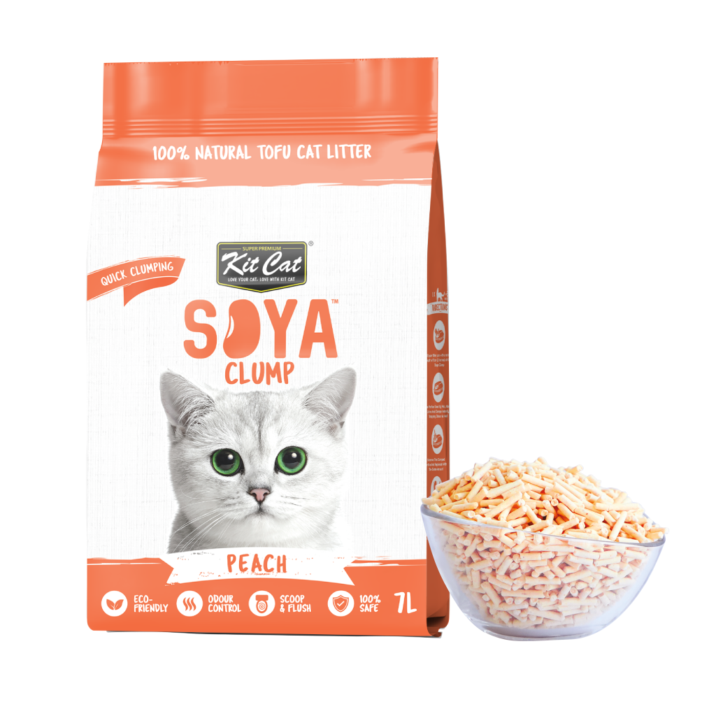 Arena de soja Eco Kit Cat SoyaClump - Peach 7L