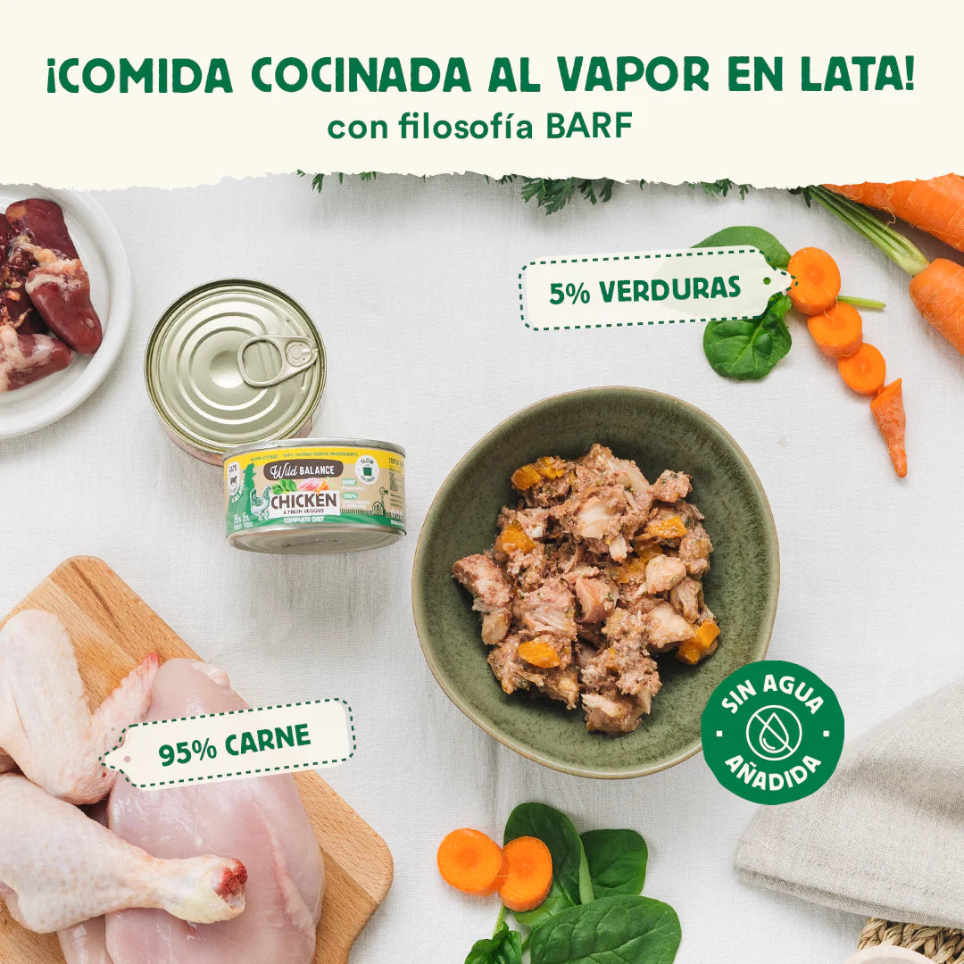Lata de pollo para gatos 120g - Filosofía BARF - Wild Balance