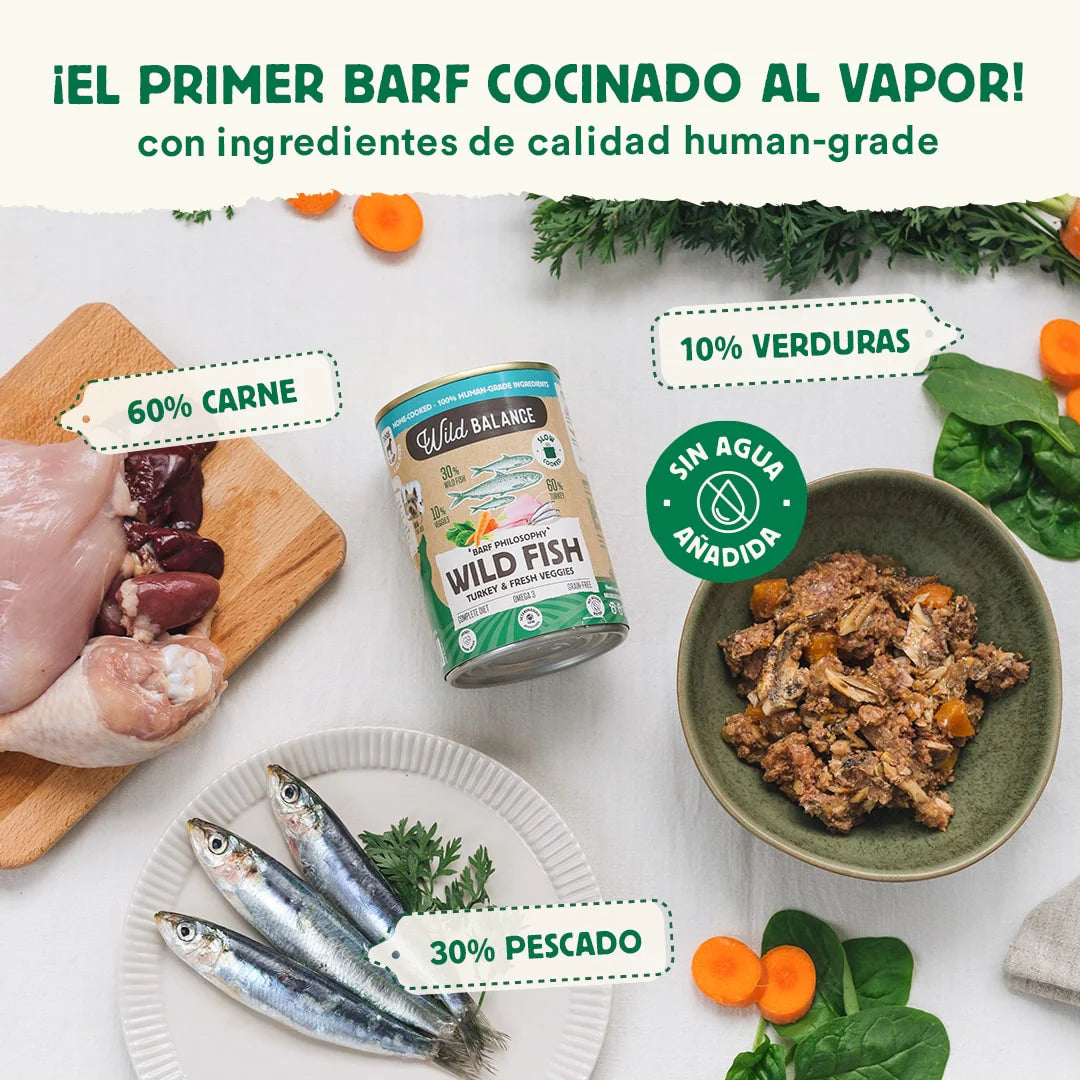 Lata de Pescado y Pavo para perros 400g - Wild Balance
