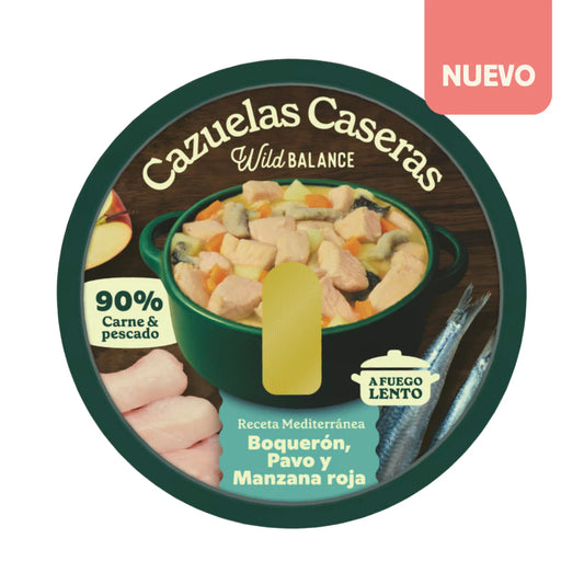 Cazuelas caseras- Boquerón, pavo y manzana - Wild balance