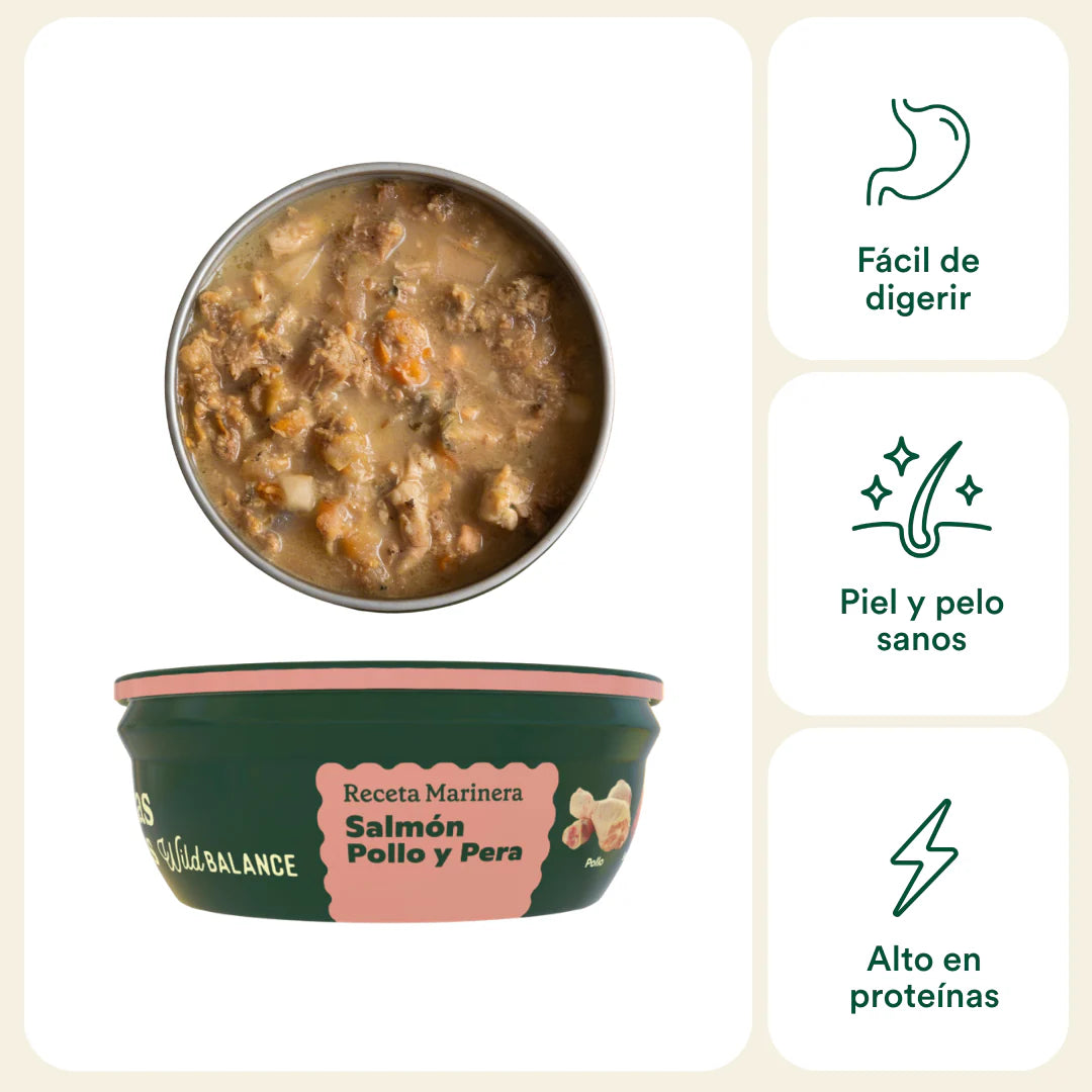 Cazuelas caseras - salmón, pollo y pera - wild balance