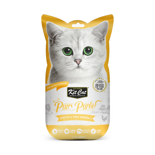 PurrPuree - Pollo y Fibra (Hairball) 60g Kit Cat