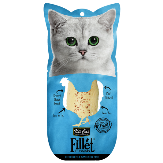 FilletFresh - Pollo y Pescado Ahumado 30g Kit Cat