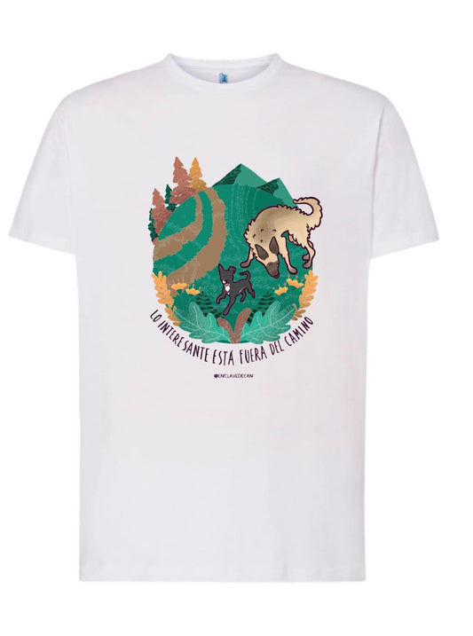 Camiseta "Lo interesante está fuera del camino"